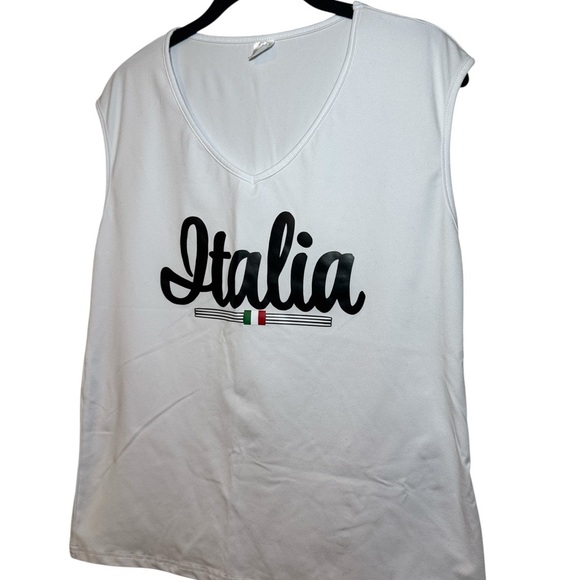 Woman’s Italia Muscle Tank White with Italian Logo Size Small - Picture 3 of 7